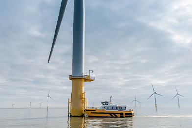 Wind turbine at sea